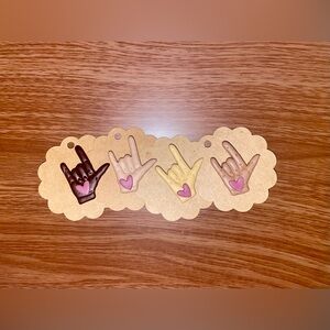 Handmade I Love You Sign Language Butterfly Clasp Brooch Base Pin 🤟